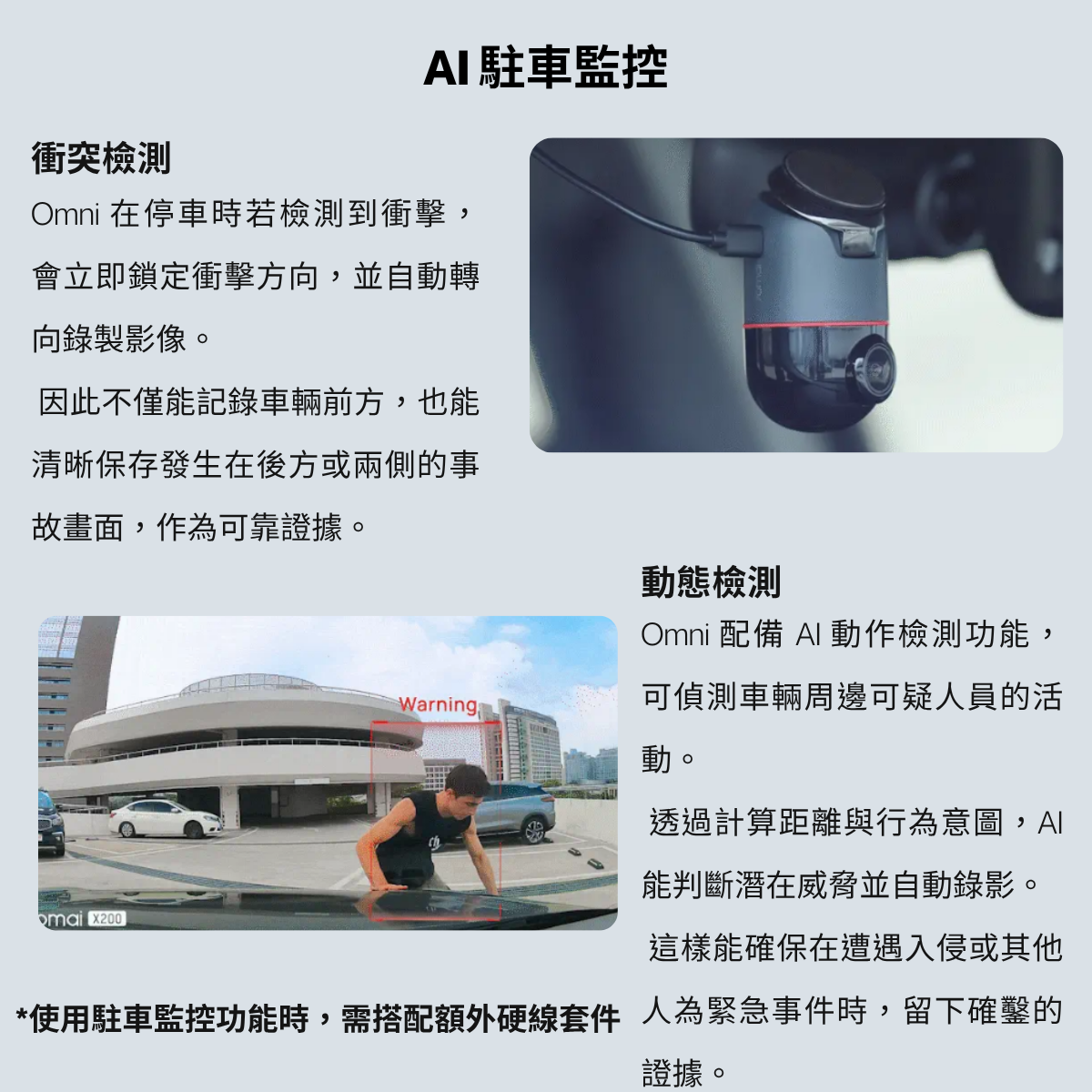70mai - 70邁 X200 Omni 128GB 360度哨兵模式 智能行車記錄儀(前鏡頭)