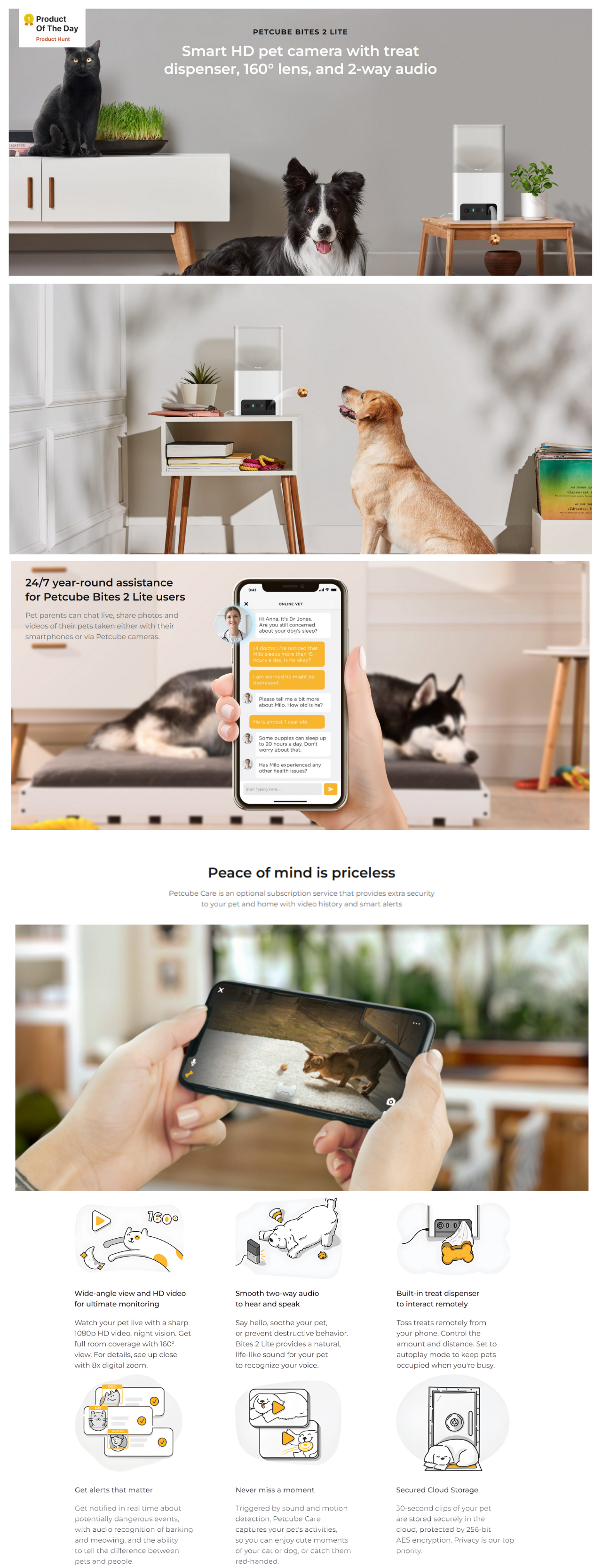 Petcube Bites 2 Lite 智能互動寵物餵食監控鏡頭