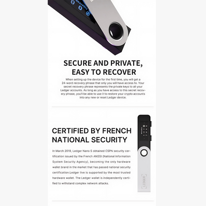 LedgerNano S Plus™ 加密貨幣硬體錢包