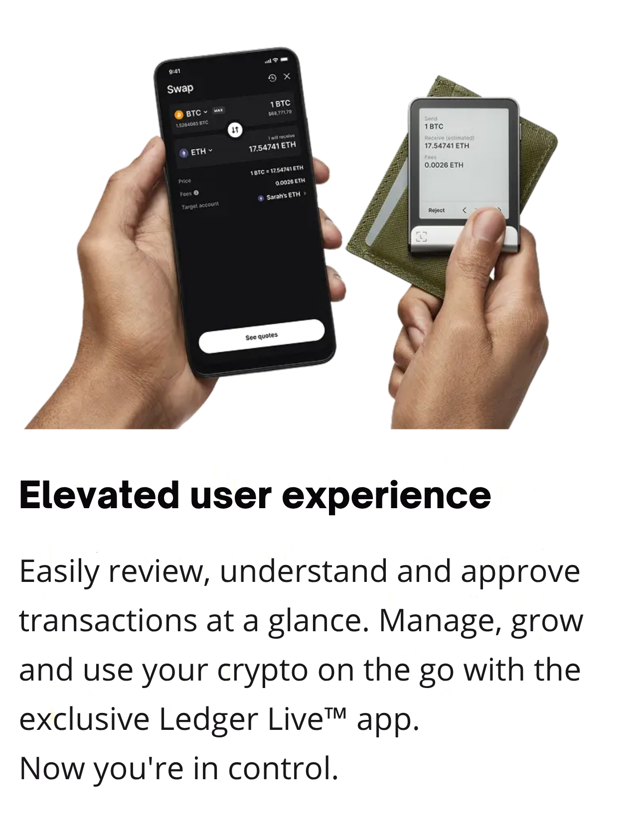 Ledger Flex™ 附帶 Ledger Recovery Key 恢復鑰匙