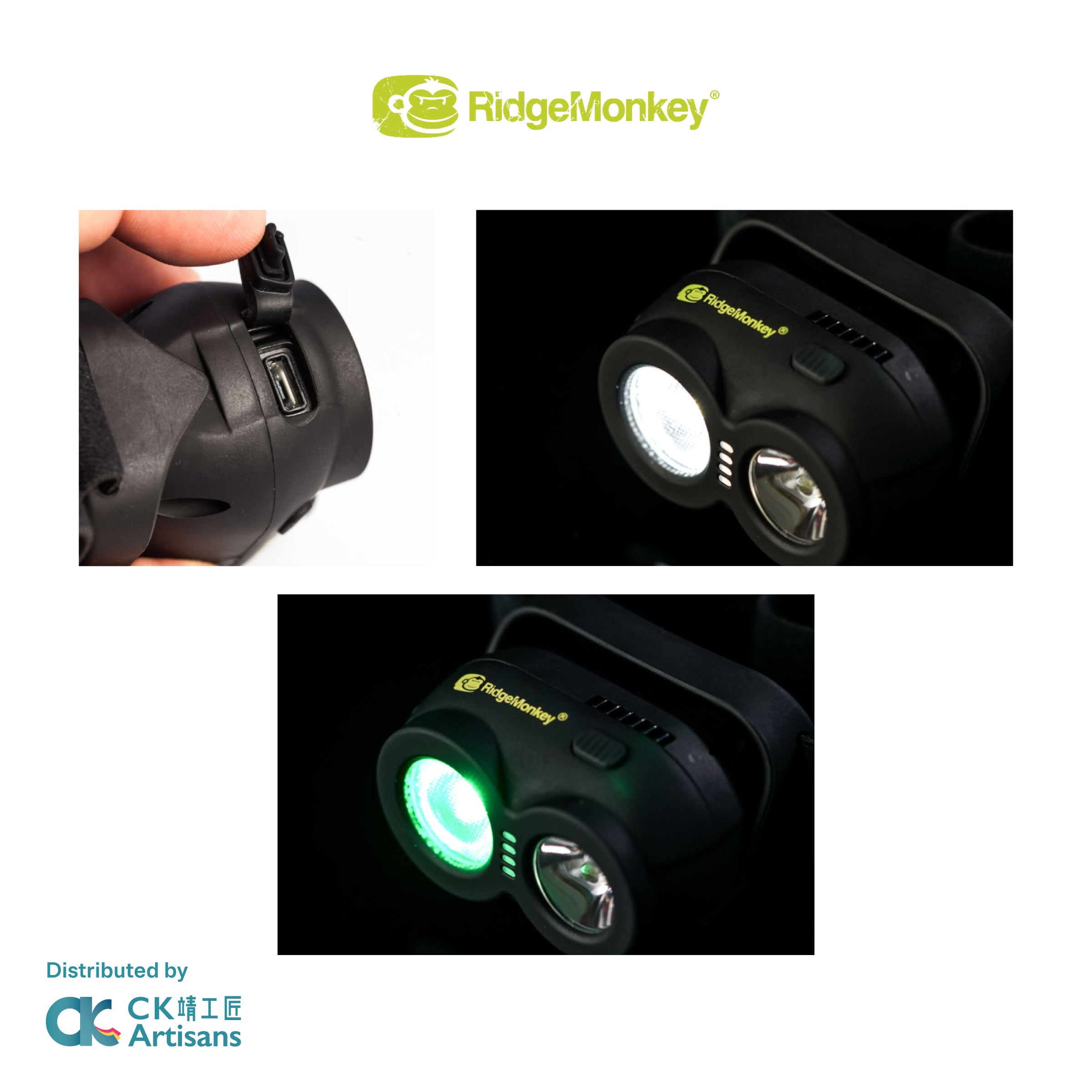 RidgeMonkey VRH150X 防水防塵充電頭燈