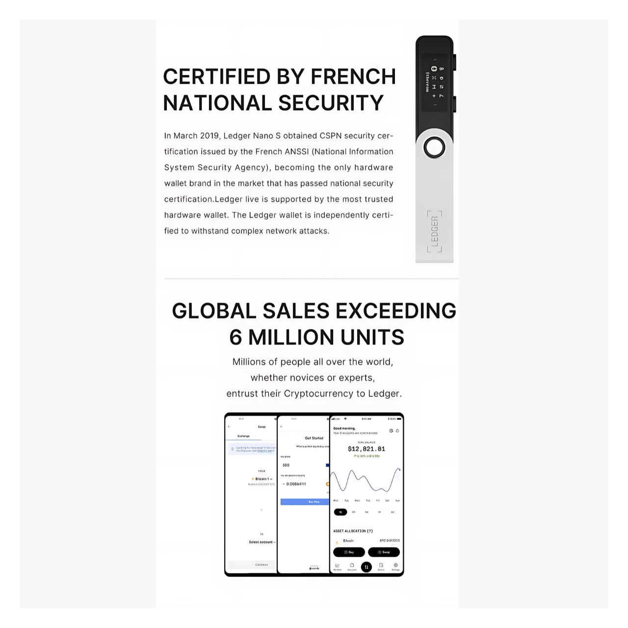 Ledger Nano X™ 加密貨幣硬件錢包